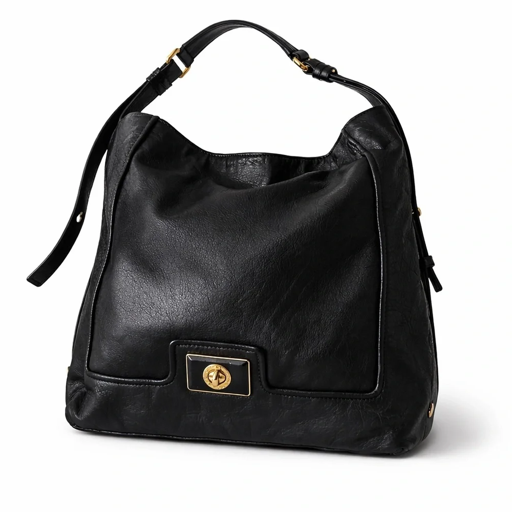 Marc by Marc Jacobs Black Leather Slouchy Shoulder Satchel | Med.
